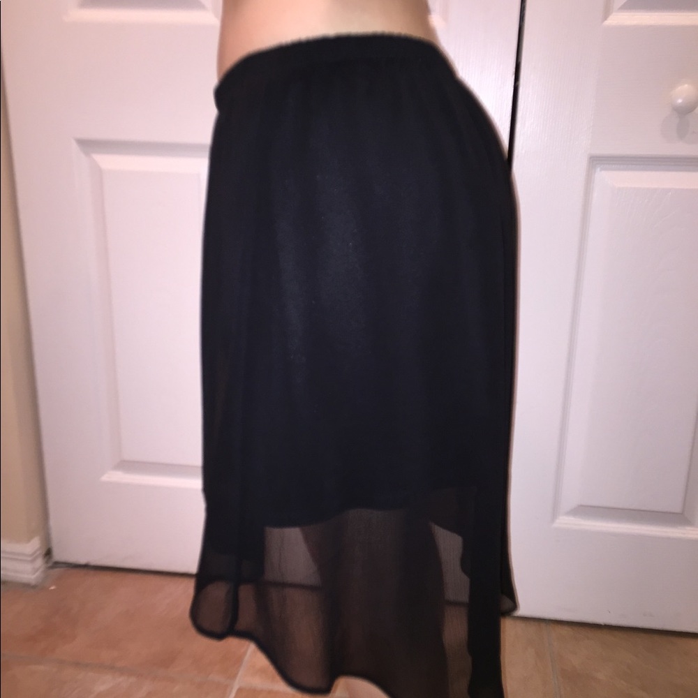 🖤Hi-Low semi-sheer skirt
